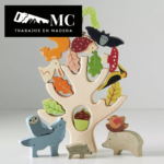 Juego de Equilibrio de Animales de Madera