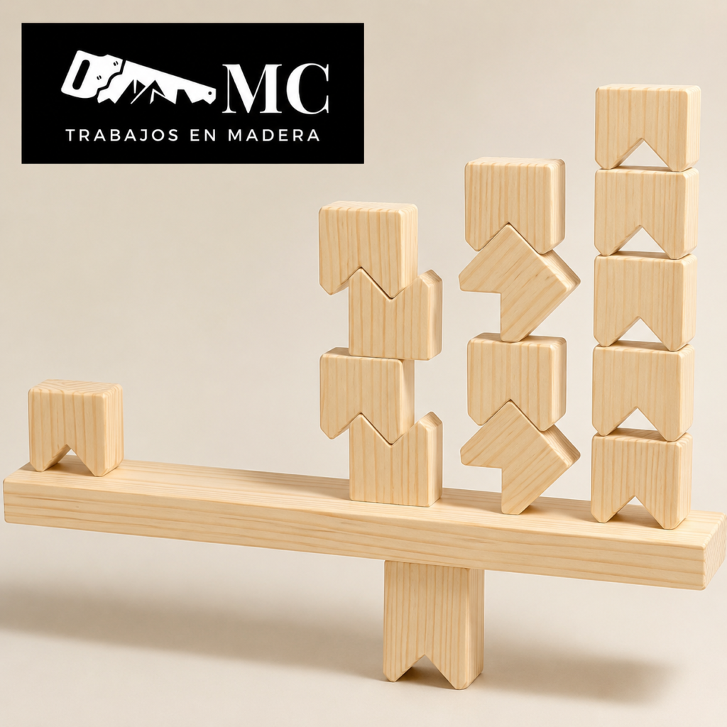 Juego de Equilibrio Muelitas de Madera – x16 Piezas