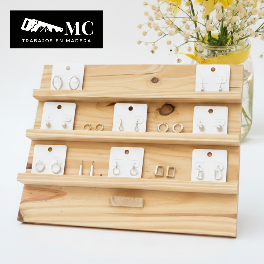 Exhibidor Portatarjetas de Aros de 3 Estantes