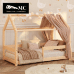 Cama Casita Estilo Montessori con Barandas