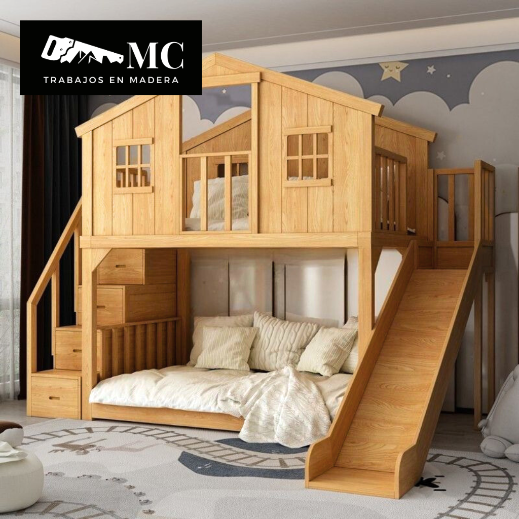 Cabaña Con Cama Superpuesta Montessori