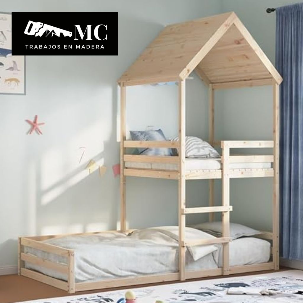 Cabaña Con Cama Superpuesta Montessori
