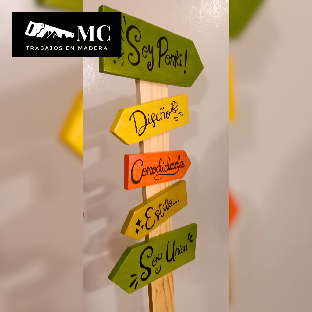 Letreros de Madera con Flechas 100% Personalizado