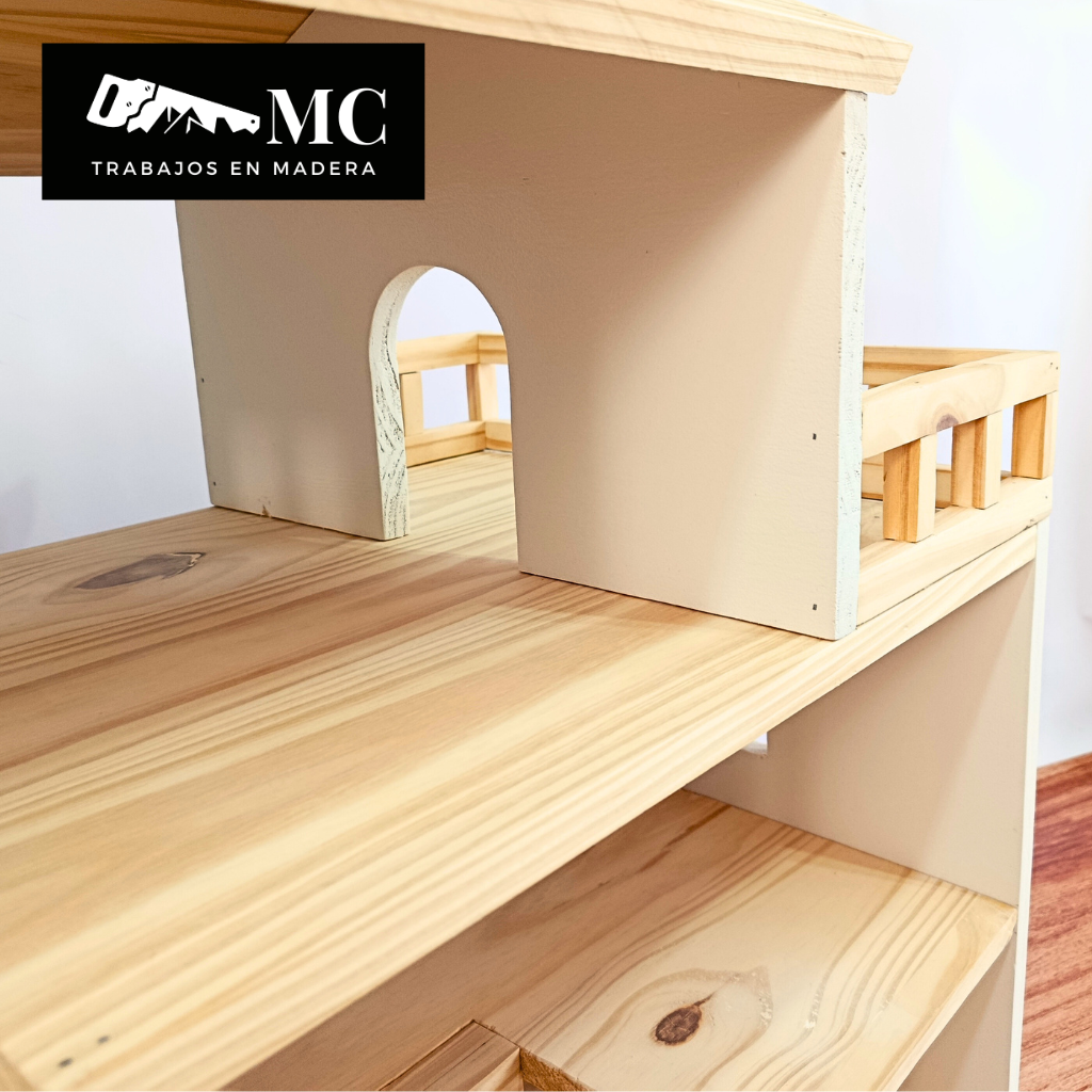 Casita de Muñecas de 3 Pisos con Balcon y Muebles - Imagen 22