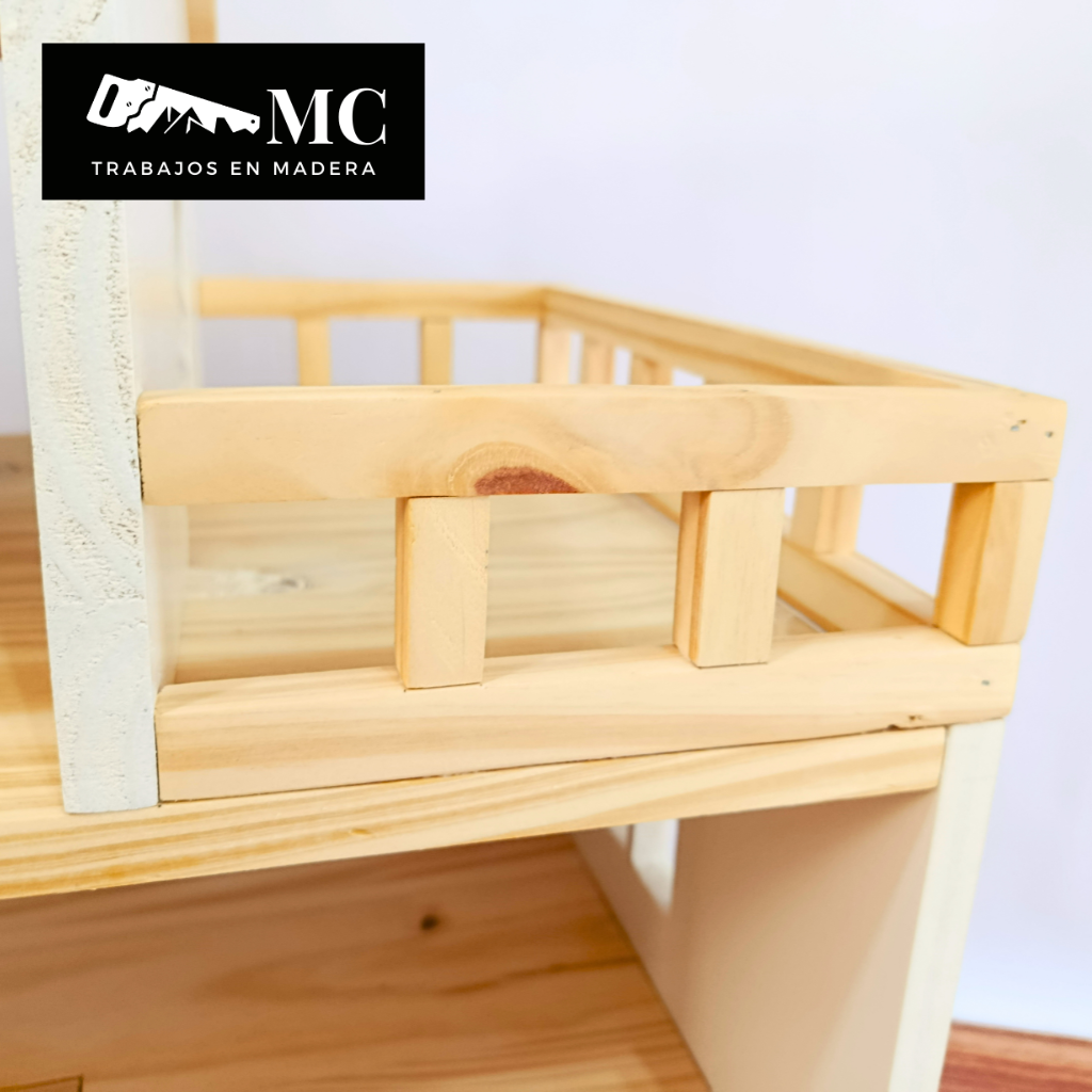 Casita de Muñecas de 3 Pisos con Balcon y Muebles - Imagen 19