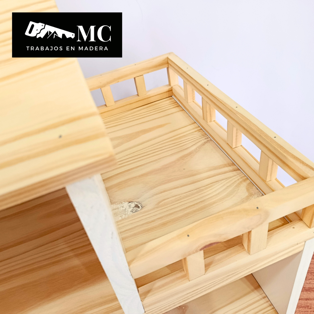 Casita de Muñecas de 3 Pisos con Balcon y Muebles - Imagen 18