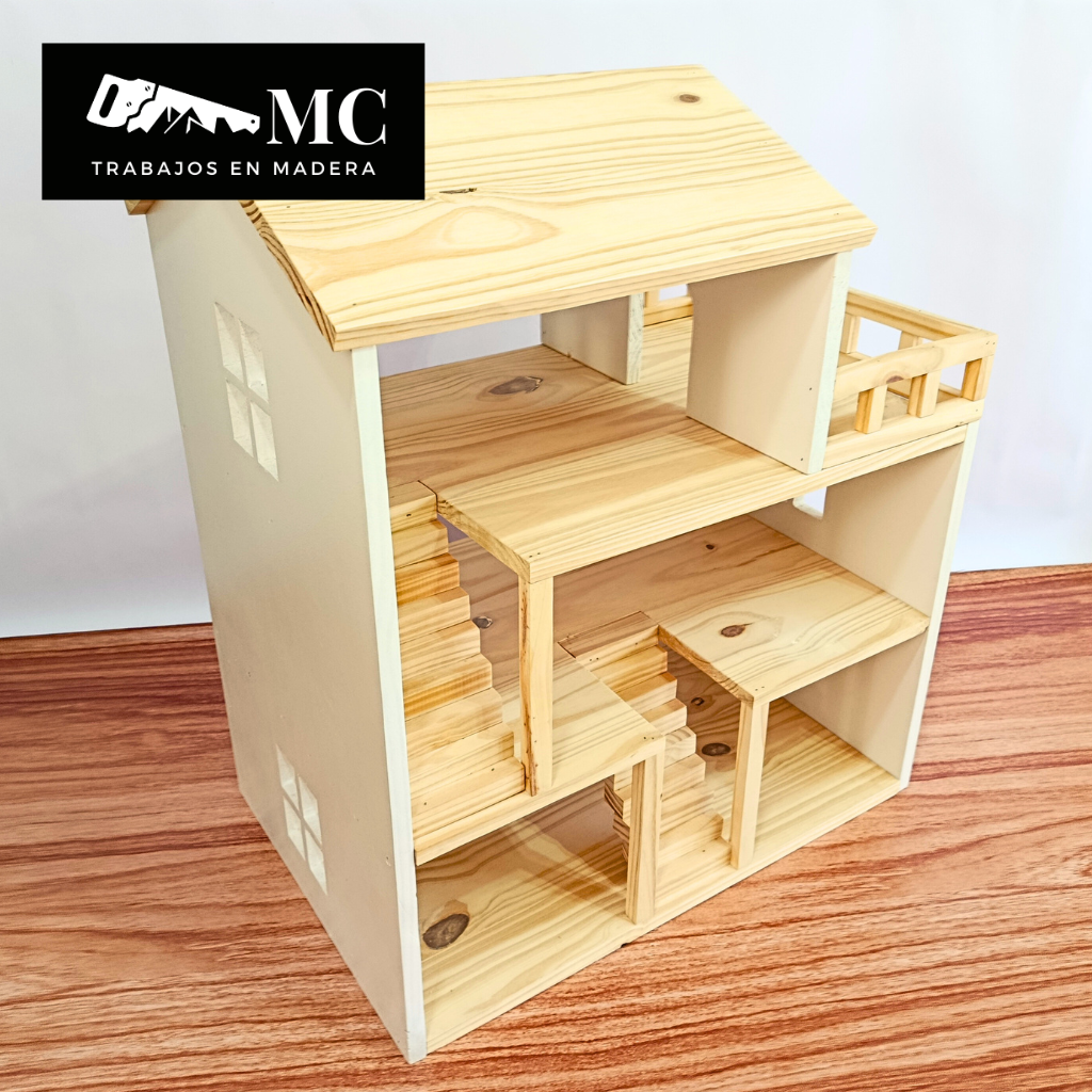 Casita de Muñecas de 3 Pisos con Balcon y Muebles - Imagen 10
